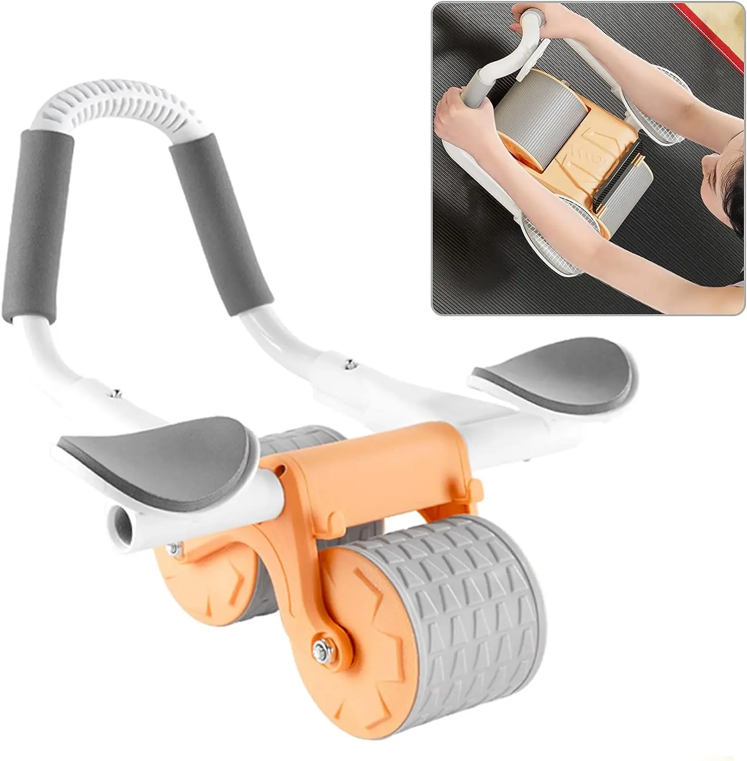 ElbowLA Ab Abdominal Exercise Roller, Ab Roller for Abdominal Exercise Machine, Abs Workout Equipment, Dolly Core Strengthening Trainer Fitness Belly Training, Automatic Rebound Abdominal Wheel