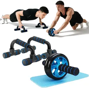 Fitness Tool set, Abdominal Exercise Wheels, Push-up Bar with Cushioned Foam Grip & Non-Slip Construction - Ideal for Men's & Women's Sports and Fitness,ab Workout Machine,Workout Sets