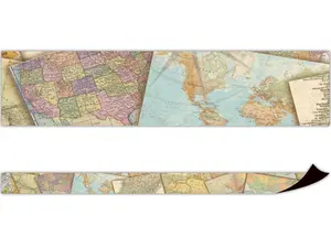 Teacher Created Resources Travel the Map Magnetic Border, 24 Feet (Pack of 2)