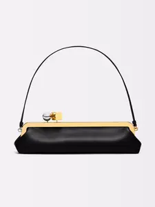 Long Clutch Bag with Removable Shoulder Strap, Women's Fashionable Baguette Bag, Luxury Designer Clip Handbag Purses for Ladies, Crossbody Purse