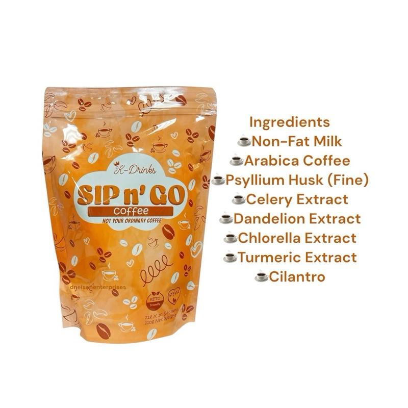 K-Drinks by Meldhen SIP n° GO Coffee - Keto-Friendly Instant Coffee Mix with Stevia | 22g x 10 Sachets