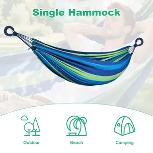 (Accessories Not included) Durable Outdoor Hanging Hammock with 440lbs Weight Capacity, Soft Comfort Hammock Perfect for Camping, Garden, Patio, Backyard & Indoor Use