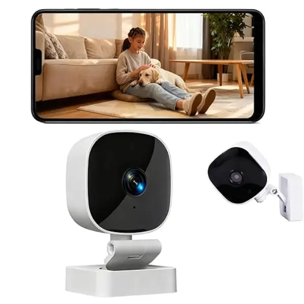 2K HD Indoor Security Camera, WiFi Home Camera with Phone App, 2-Way Audio, Night Vision, Pet & Baby Monitor, 24/7 SD Card Storage, iOS & Android, 2.4GHz