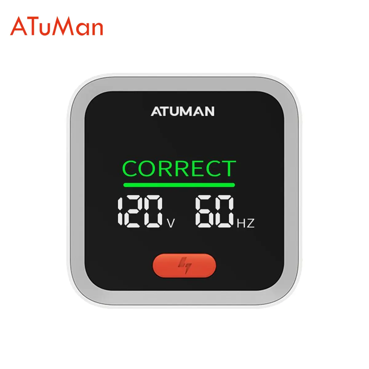 ATUMAN ST2 Intelligent Socket Tester with Color LCD, Auto Detect 6 Wiring Errors, 90-250V AC Voltage Checker, Leakage Switch Test, Lightweight 60x60x66.5mm for Home/Office Safety Inspection​