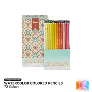 Arrtx 48/72-Colors Water-Soluble Colored Pencils Set with Nylon Brush - Premium Quality Watercolor Pencil Art Supplies for Drawing, Sketching, and Coloring Crafts