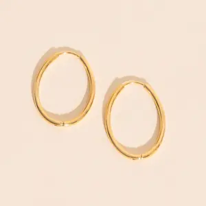 Oval Rounded Huggie Hoop Earrings Oval Rounded Huggie Hoop Earrings