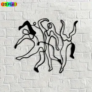 1pc Dancing Figures Metal Wall Art,Dynamic Dancing Figures Statue Mural, Ideal Gift for New Year, Easter, Dance Decor Enthusiasts, Weather-Resistant Metal Wall Decor Wall Sculptures, Perfect for Living Room Wall & Garden Fence, Unique Home Decor