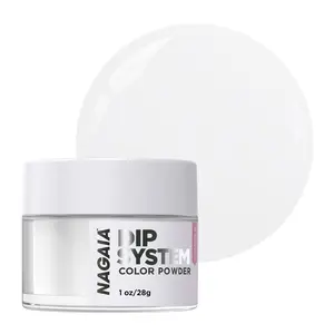 White, Pure White Dip Powder, NAGAIA Dip Powder System, Super Fine Nails Dipping Powder with Vitamin E and Calcium