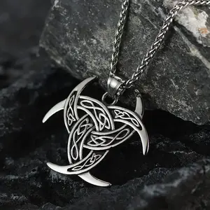 Stainless Steel Viking Triangle Odin Necklace