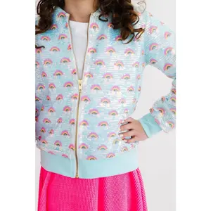 Mint Rainbow Sequin Jacket