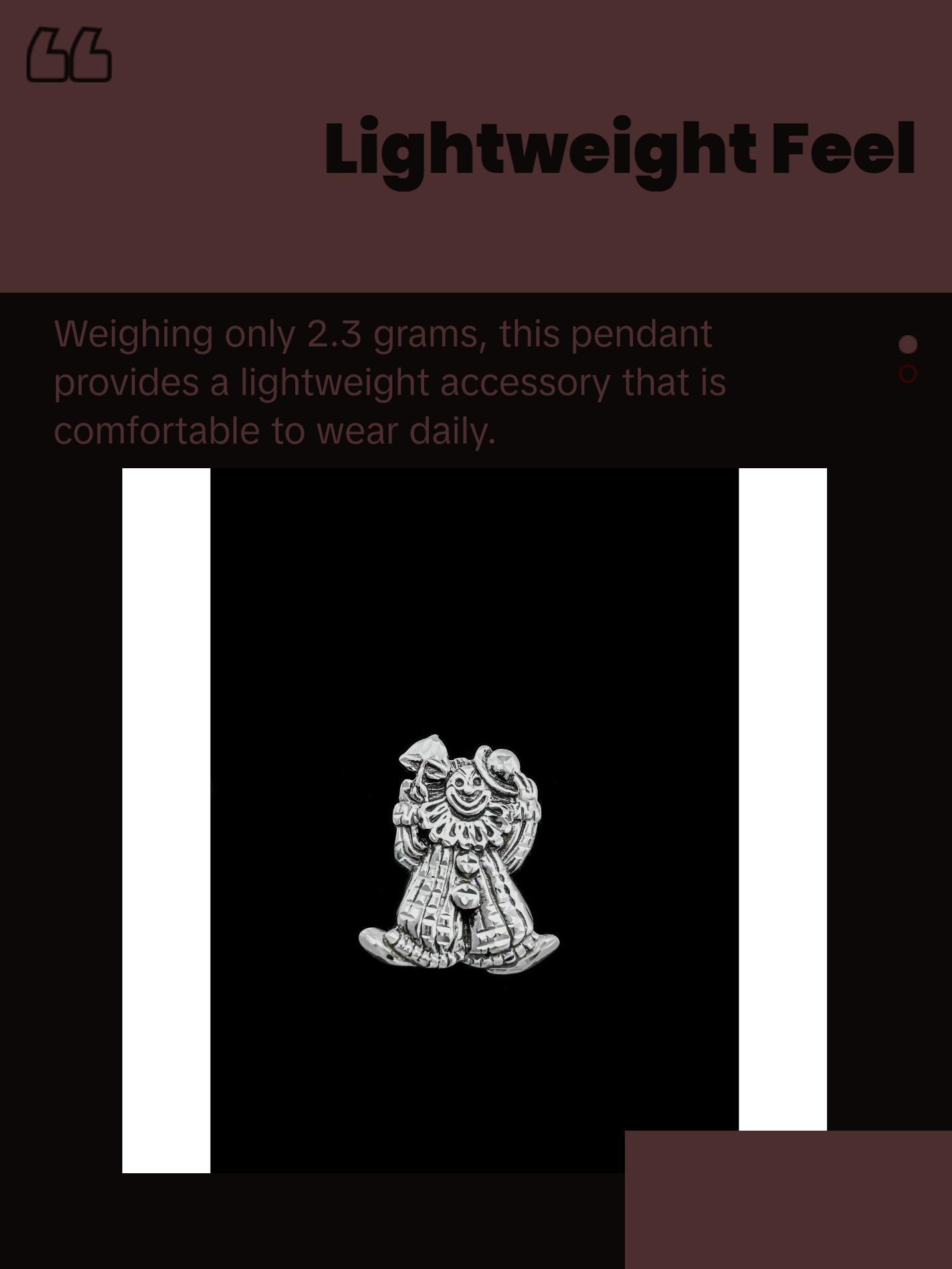 Circus Clown Pendant • 925 Sterling Silver • Diamond Cut • Handmade Jewelry