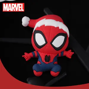 1PC Marvel Officially Licensed Spider-Man Fridge Magnets Christmas Hat 3D Image Superhero Spider-Man Fridge Magnets DIY Fridge Decor Whiteboard Cabinet Magnetic Cute Cartoon Figural Magnets Suitable Offices Kitchens Supplies
