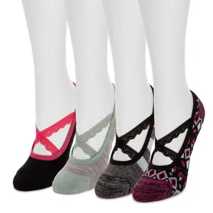 Women's Criss Cross Studio Ballerina Socks, 4-Pack