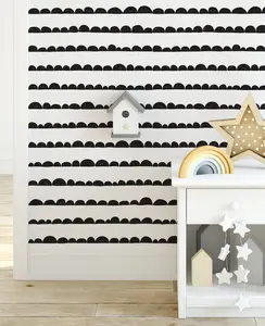 Semicircle Ribbons Pattern Wallpaper - Peel and Stick