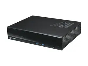 SILVERSTONE Black Aluminum skin reinforced plastic front panel, 0.8mm SECC body MILO Series ML03B Micro ATX Media Center / HTPC Case