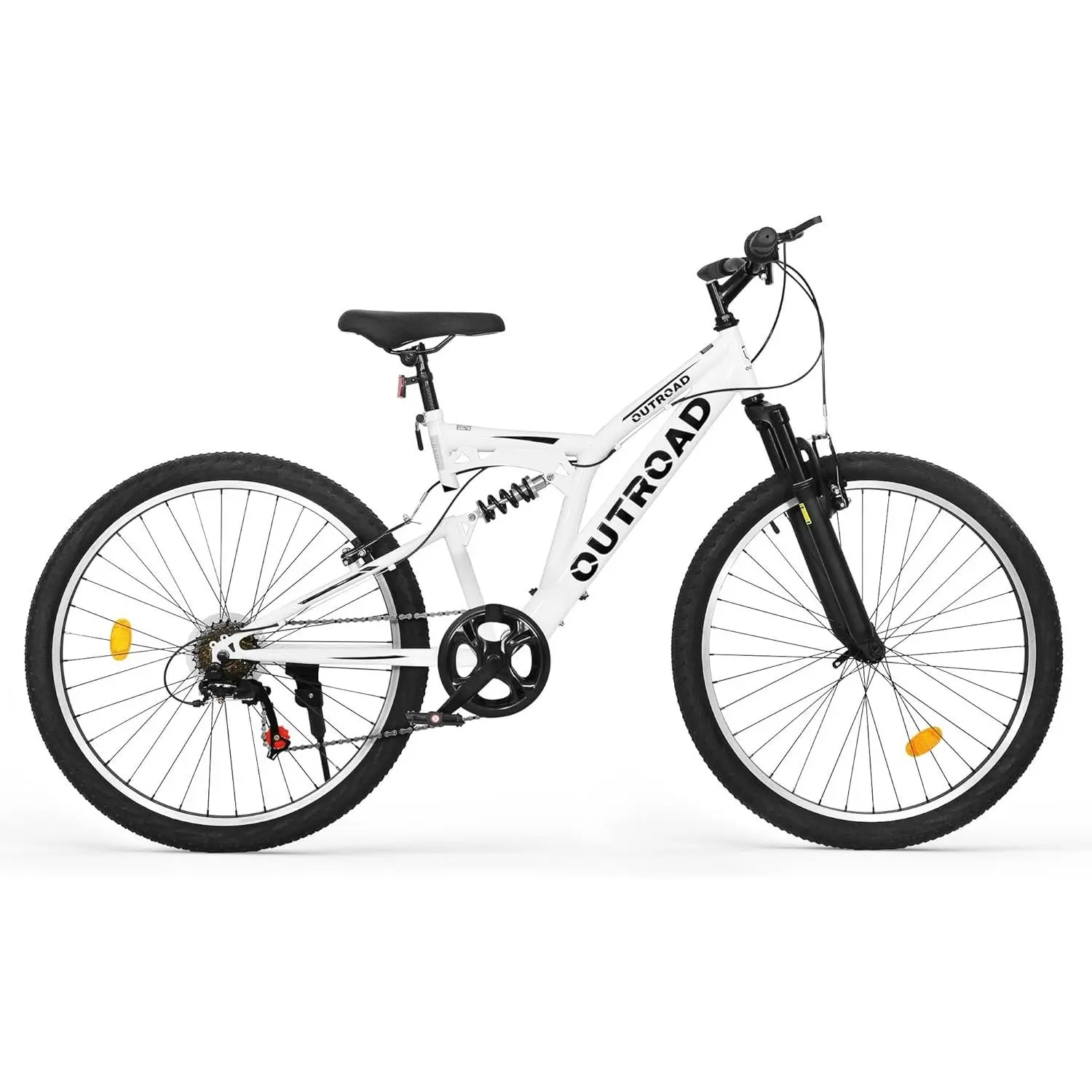 Outroad 26 Inch Mountain Bike, 7-Speed/High-Carbon Steel/Aviation Grade Frame with V Brake, Adjustable Ergonomic Seat Bicycle for Men Women Adult, MTB with Shock Absorption System