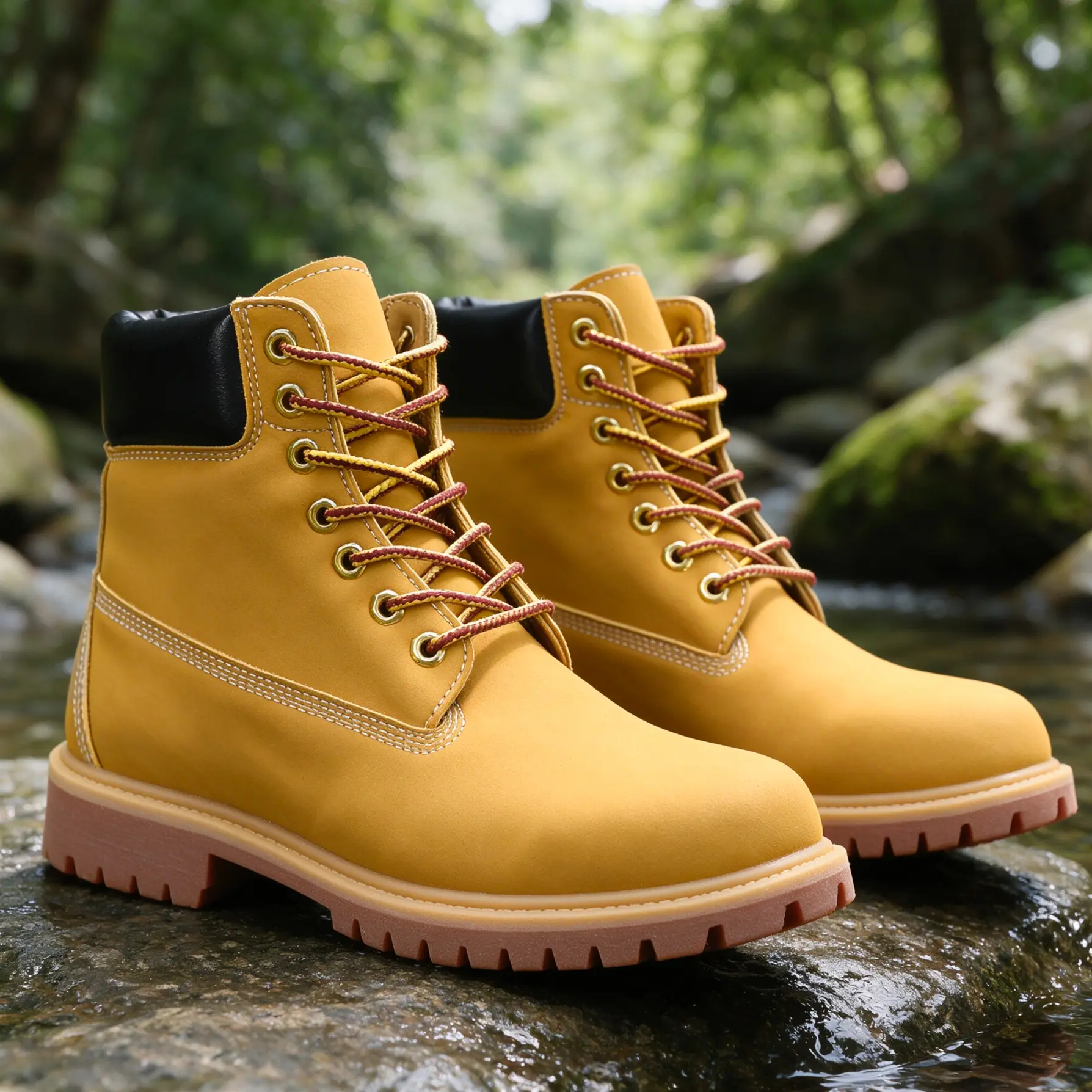 Trendy Wheat Yellow High Top Boots Water Resistant Warm Daily Street Construction Footwear