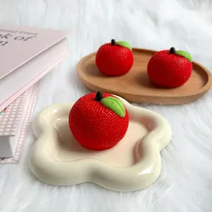 [Classic Squish Texture] taba squishy Knitted Apple, Fidgets Toy for Stress Relief & Fun – Perfect for Party, Birthday, Holiday & Christmas Gifts – Silicone Material [105g]