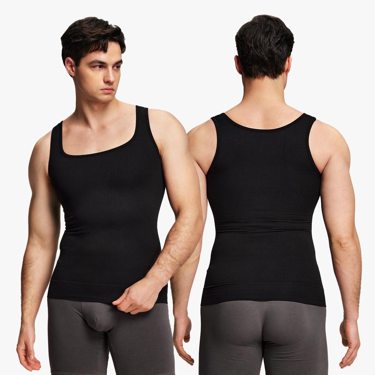 Nebility Men’s Lightweight Shapewear Sports Vest – 3D Seamless Compression Tank, Comfortable, Breathable & Odor-Resistant for All-Day Wear