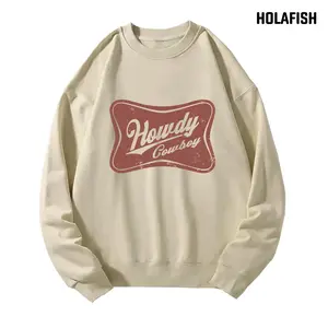 Holafish Women's Retro Sweatshirt Oversized Vintage Logo Print Cozy Skin Friendly Winter Top Festive Holiday Gift Idea Score This Seasonal Deal