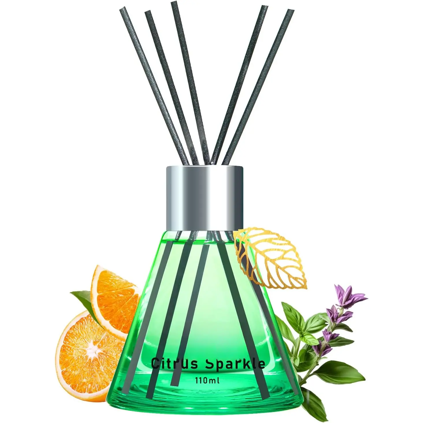 Reed Diffuser Set for Home, Citrus Scented Diffuser with 6 Diffuser Sticks, Home  Scent Essential Oil Stick Diffuser for Christmas Shelf Decor,3.4 oz