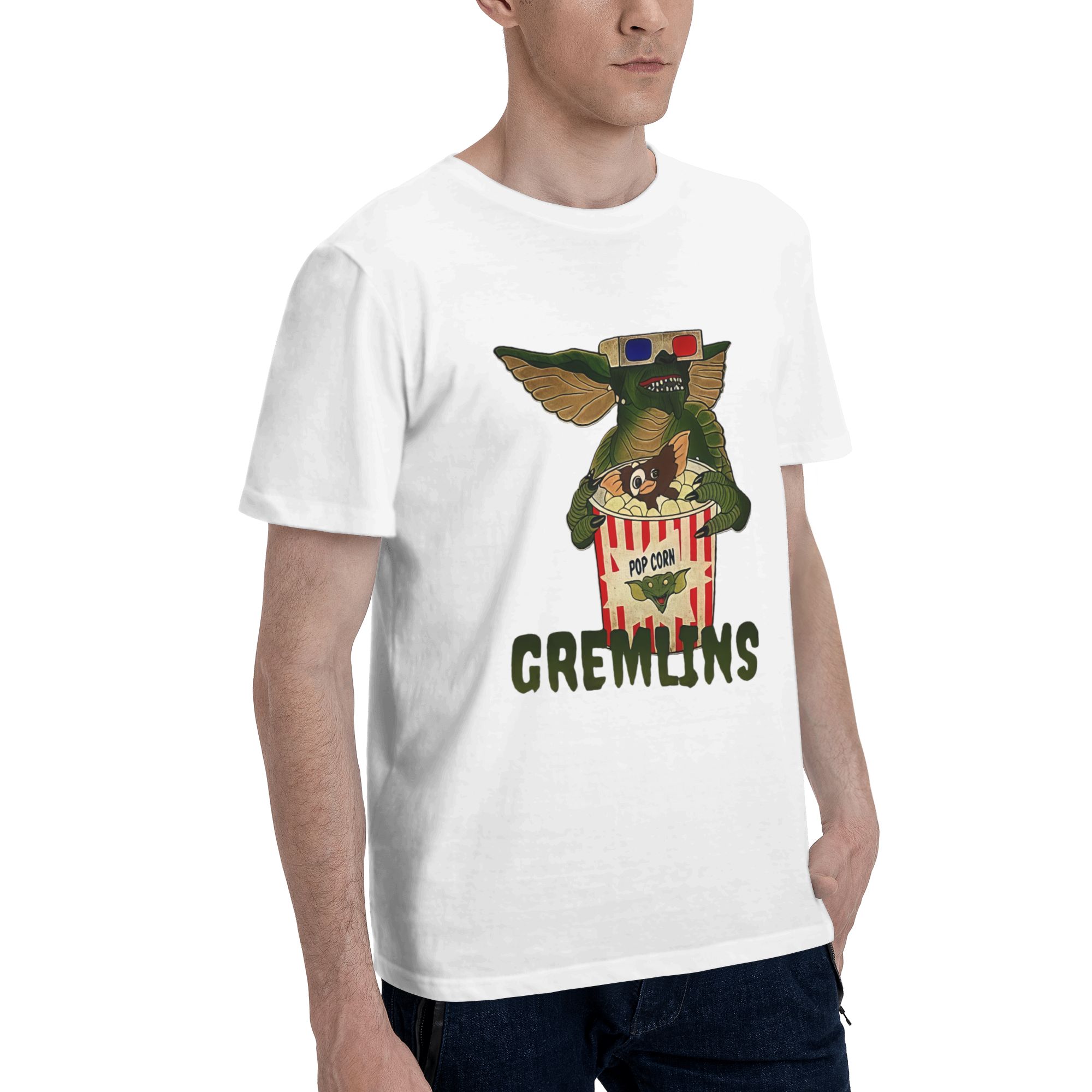 Gremlins 3D Glasses Popcorn Retro 80s Horror Movie Graphic T-Shirt