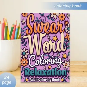 Adult Coloring Book with 24 Bold Stress-Relief Designs, Perfect Size 11.69x8.27 Inches, Thick Paper, Cute Hand-Drawn Original Art, Drawing Book
