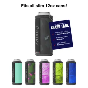 PHOOZY Insulated Can Cooler for Slim 12oz Cans - Patented NASA Insulation Keeps Drinks Cold 10X Longer (Weighs less than 2 ounces) - Keep Your Drinks Cold and Your Hands Warm