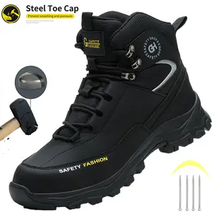 Men Safety Shoes Work Sneakers Indestructible Shoes Puncture-Proof Protective Shoes Work Boots Water resistant Slip Resistant Roofing Shoes Construction Work Shoes work hiking boots sneakers