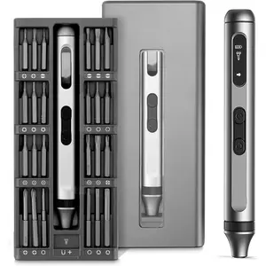 Mini Electric Screwdriver, 50 in 1 Precision Power Screwdriver Set, Cordless Pocket Screwdriver with 48 Magnetic Bits + 1 Pliers + 1 Bar for Repairing Eyeglasses Computer Laptop Watch