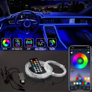 Car Interior Decorative Lights, 2 Pieces LED Ambient Lighting Options, Perfect Fit for Car Interior Decoration Accessories