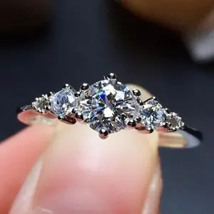 Premium 5A Round Cut CZ Ring |    3-Stone Band |   Dainty Everyday & Birthday Gift