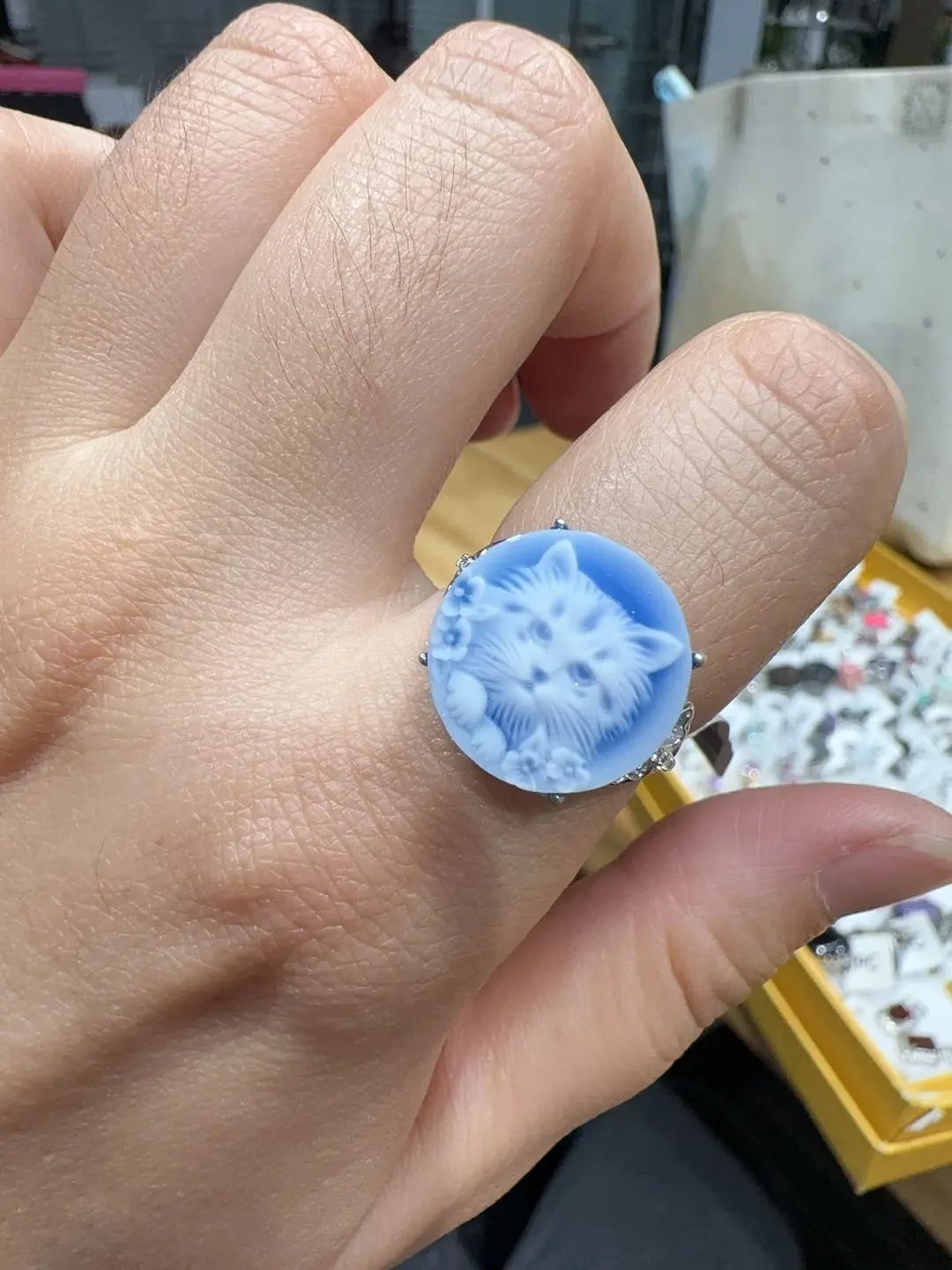 Mary(16548)gc.Kitty cameo ring s925