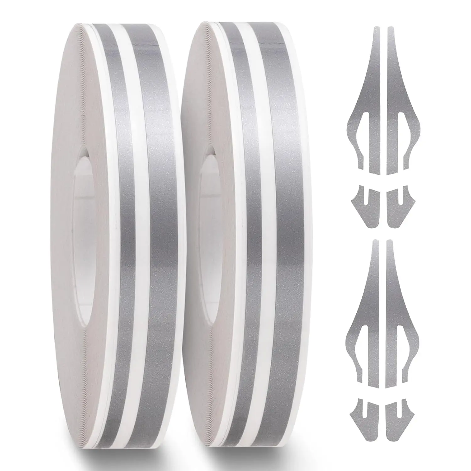 Car Pinstripe Tape, Pinstriping Automotive Tape, Vinyl Thin Fine Line Decal, Motorcycle Boat, Racing Stripes DIY Stickers, 2 Rolls x 32Ft, Gray, 2 in 1 (1/5" Stripe+ 1/10" Gap+ 1/10" Streak)