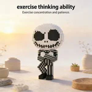 Skull Jack 3D Puzzle Building Block Ornament, Home Office Shelf Decor, Party Decoration, Ideal Housewarming Gift, Perfect for Holidays, Durable