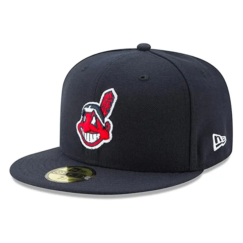 Cleveland Indians MLB Chief Wahoo Authentic on field New Era 59Fifty Hat - Navy
