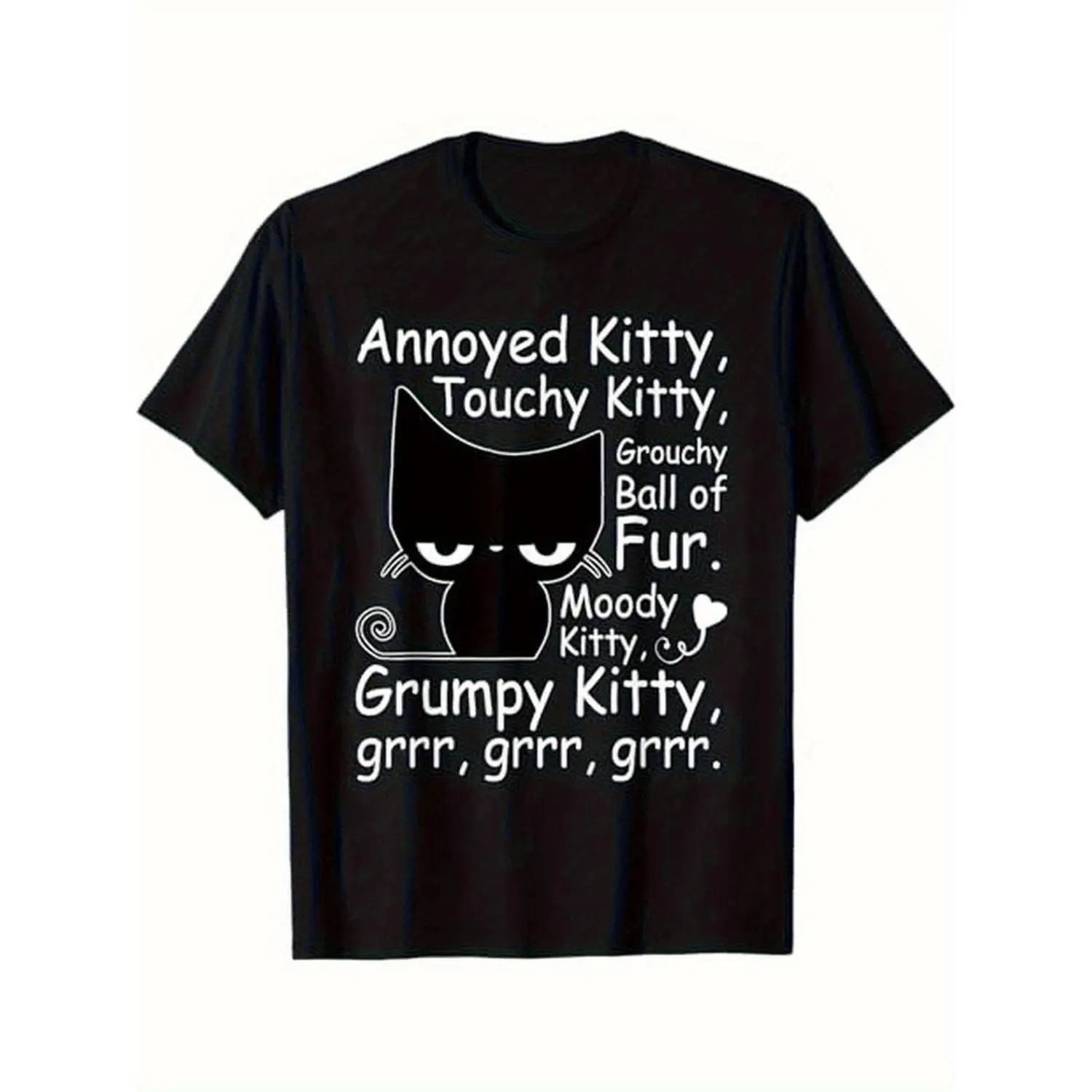 Men's Cat Graphic T-shirt, Casual Short Sleeve Round Neck Tee in Comfortable Breathable Fabric for Versatile Everyday Wear, Tshirt, Shortsleeve, Menswear, Business, All Seasons, Basic