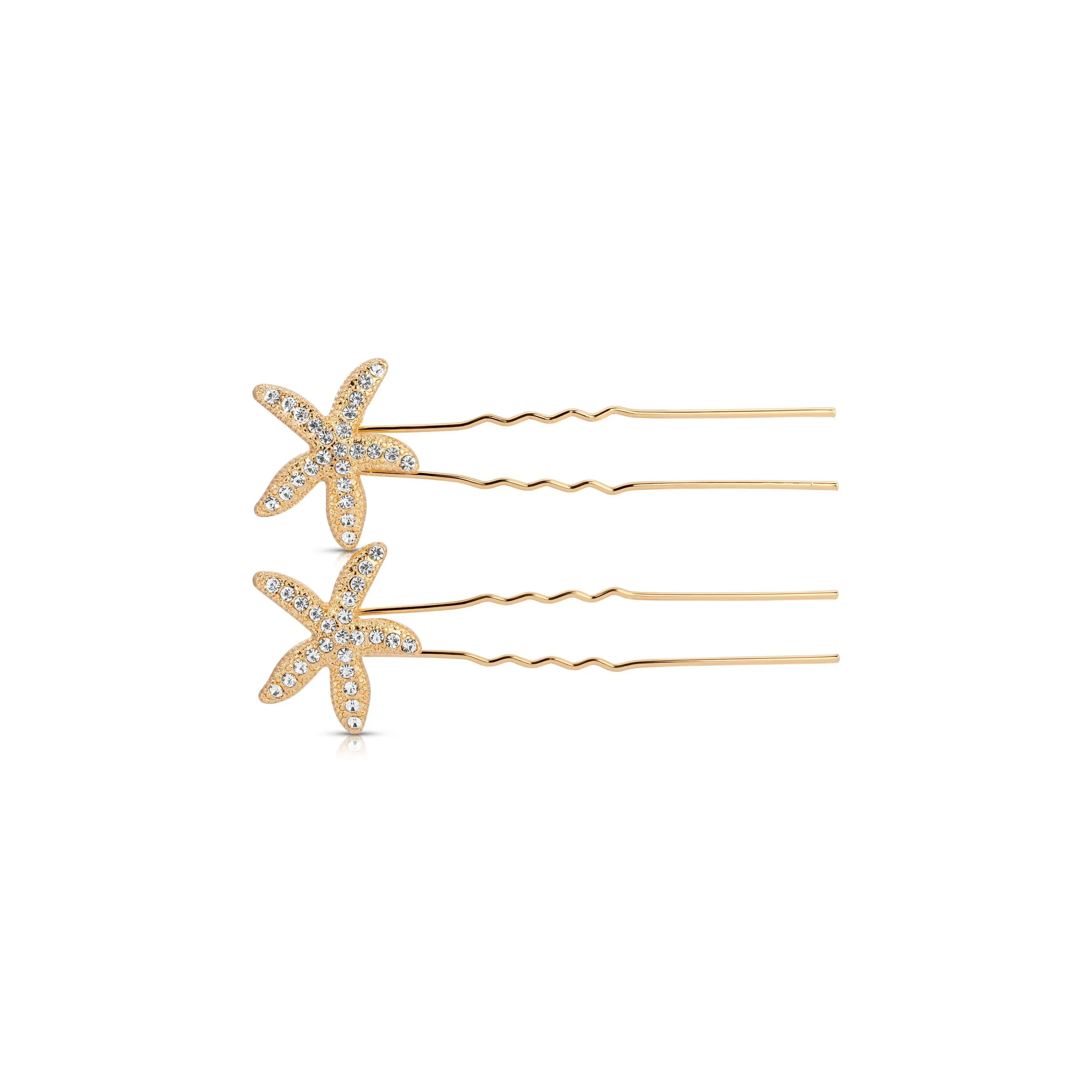 Crystal Starfish Hair Pin Set