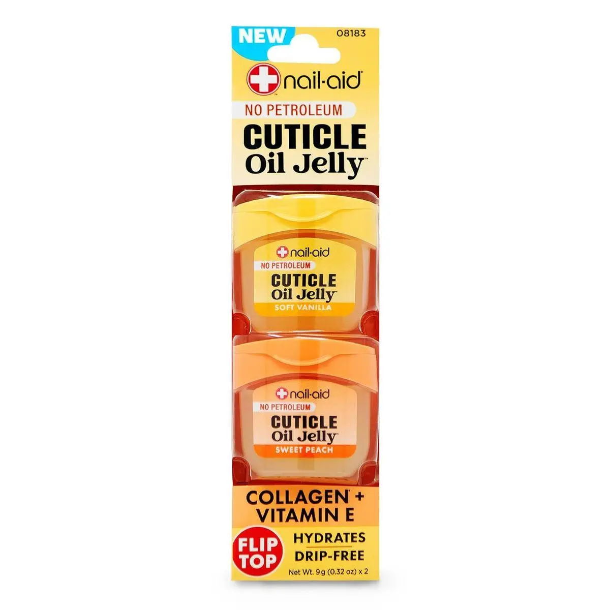 Cuticle Oil Jelly, Press-On Friendly Non-Drip Cuticle Treatment for Dry Cracked Cuticles and Hangnails, Collagen + Vitamin E, CleanClick™ Secure Flip-Top Cap, Petroleum-Free