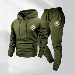 Men's Wings Printed Hoodie and Drawstring Sweatpants Set, Menswear, Casual Athletic Long Sleeve Hooded Jacket & Trousers for Fall & Winter, Men's Clothing for Daily Wear, Sportswear Indoor Outdoor, Tracksuit, Athleisure Summer Clothes