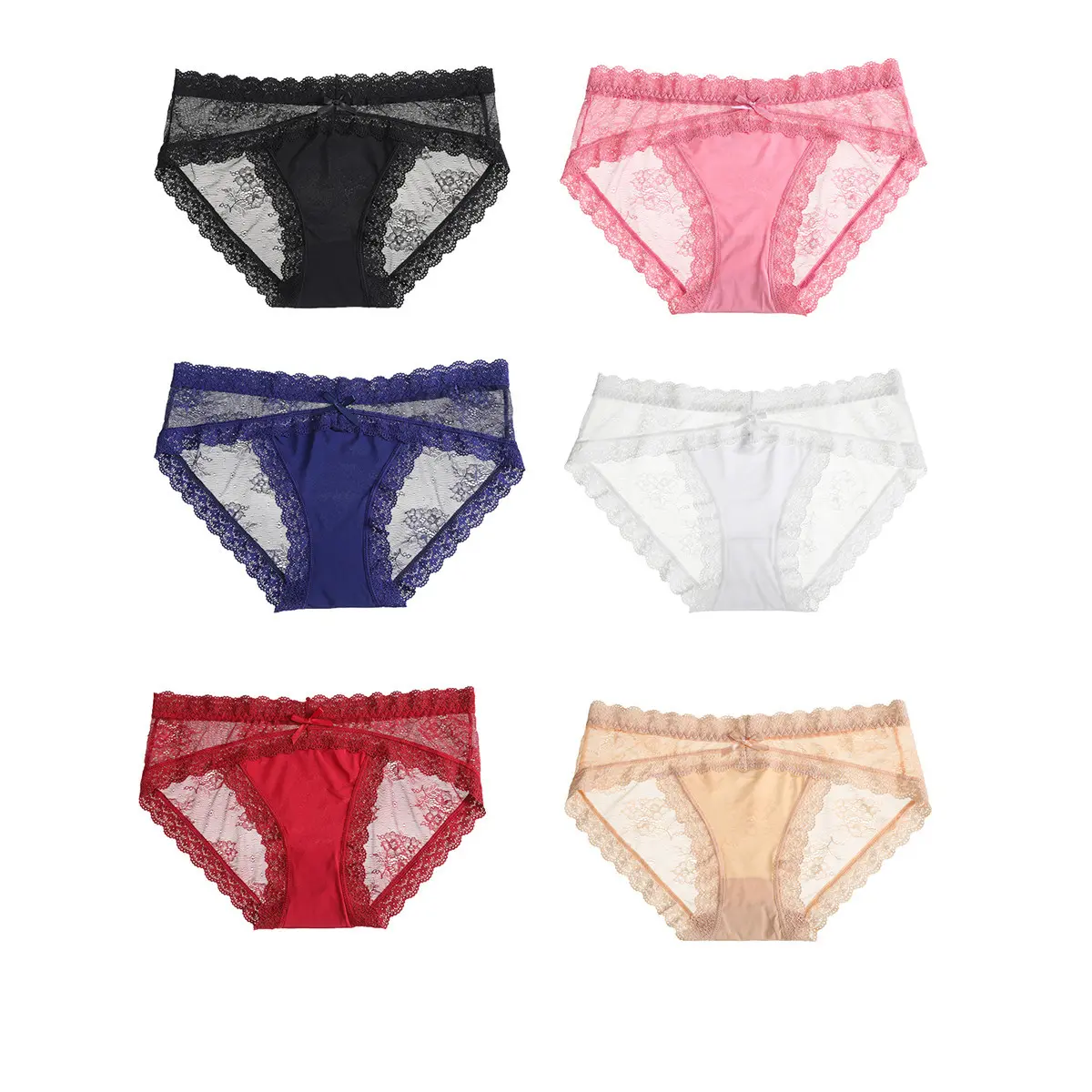 Women's 6 Pack Cheeky Panties, Sexy Floral Lace Bikini Briefs with a Seamless Stretch Fit, Gift-Ready Pack, Panty, Cheeky Briefs, Cheeky Vibe
