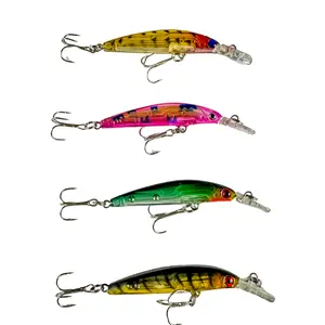 Skinny Hard Rattling Crankbait Sinking Minnow Fishing Lure Set (4) - 0.13oz, Irresistible Wobble, Meaty Hard-Body Design for Small Water Species