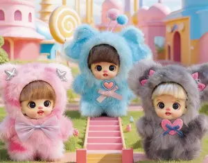 （03）BABYTHREE-luolifen-"Fluffy-Heart Cuties" Plush Phone Charm Blind Box | Soft Plush Collectibles