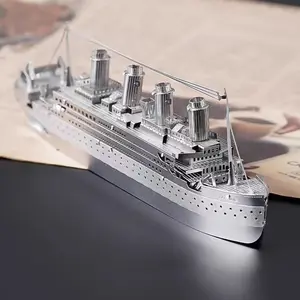 3D Metal Puzzle Set Stainless Steel Model Assembly Handmade Enthusiasts Full Metal Ship Building Kit, DIY Craft Project