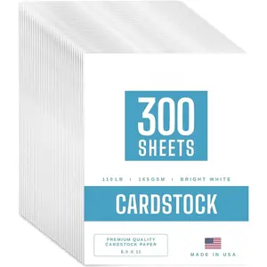 Cardstock Paper | 300 Pack, White Card Stock Printer Paper 8.5 x11, Heavyweight Thick, 110 lb,  Smooth Sheets and Printer Compatible - for Crafts, Cards, and Business