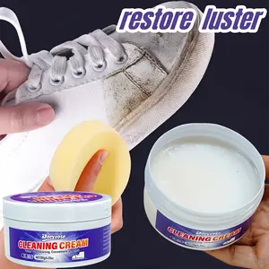 Doeyvose Leather Shoe Cleaner Paste, Removes Stains & Restores Shine, Daily Shoe Care Chemical Formula, Sponge Applicator Included