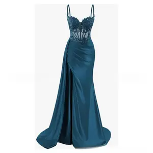 Women's Red Satin Evening Dress, Off-Shoulder Design, Long Charming Style for Proms and Formal Events - Basic Simple Sleeveless Workwear for Women