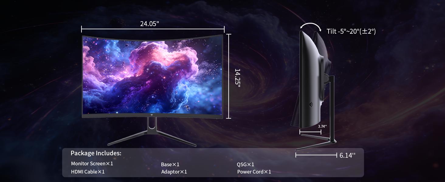 KTC 27" 2K QHD HDR400 VA 1500R Curved Gaming Monitor, 1440P QHD 144Hz 120Hz Monitor, Adaptive Sync, 400nits, HDMI 2.0 x2, DP 1.4, VESA 100x100 PC Monitor, H27S5C