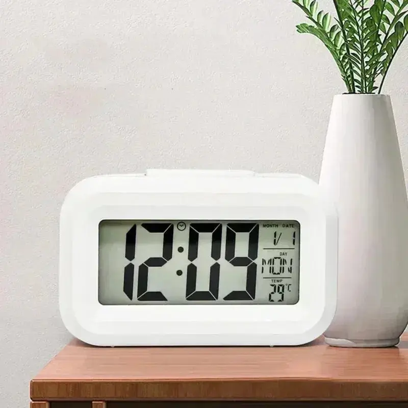 2026 Compact Mini Smart Digital Alarm Clock - Silent Desktop Bedside Electronic Clock with LED Display, Snooze Function, Temperature Monitor, Alarms for Waking Up, Kids' Home Decor, Digital Clock