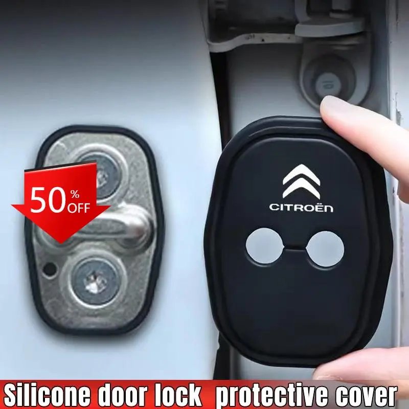 2/4PCS Silicone Car Door Lock Cover Door Stopper Protector For Citroen C1 C2 C3 Grand C4 Picasso C4L VTS C-ELYSEE Saxo Elysee